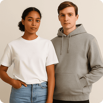 Молода пара в базовому одязі Clothica